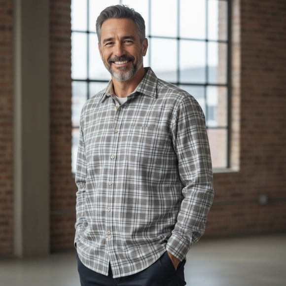 Peter Millar plaid button down shirt men’s large 100% cotton long sleeve - Picture 1 of 5